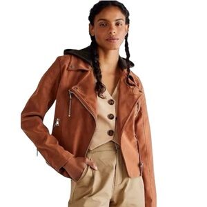Free People We The Free Harriet Vegan Leather Moto Jacket. Size XS.